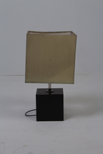 Load image into Gallery viewer, Dark Brown &amp; Beige Wooden Cubicle Table Lamp 10&quot; x 18&quot; - GS Productions
