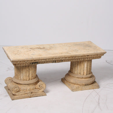 Limestone Roman Bench with columns 3.5