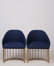 Load image into Gallery viewer, Set of 2 deep blue &amp; golden modern chairs 2&#39; x 3&#39;ft - GS Productions
