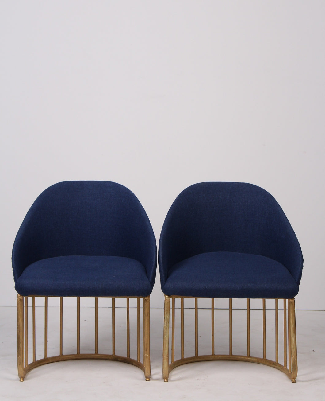 Set of 2 deep blue & golden modern chairs 2' x 3'ft - GS Productions