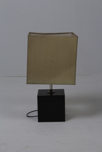 Load image into Gallery viewer, Dark Brown &amp; Beige Wooden Cubicle Table Lamp 10&quot; x 18&quot; - GS Productions
