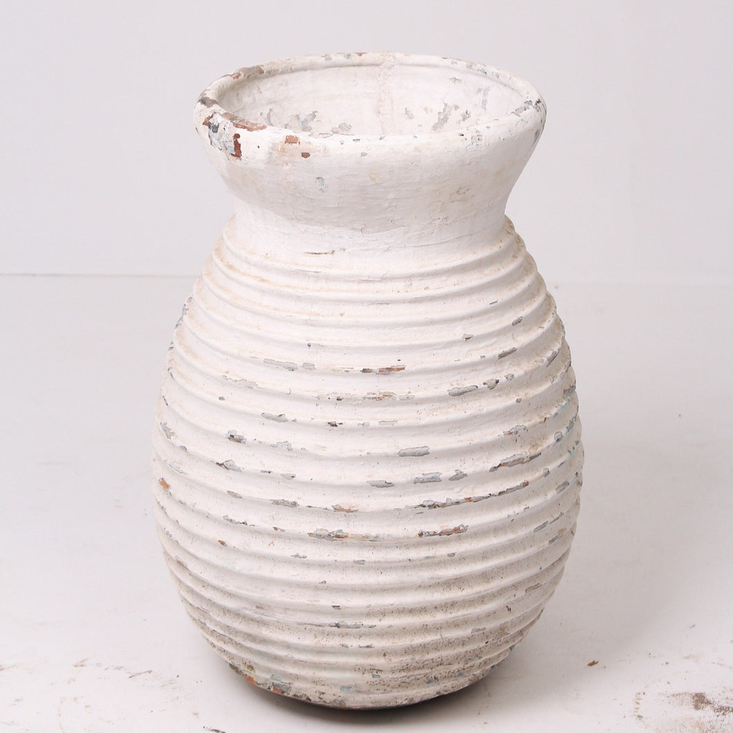 White Weathered Planter/Pot 1.4' x 2'ft - GS Productions