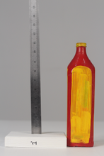 Load image into Gallery viewer, Red &amp; Yellow stroke painted glass bottle 11&quot; - GS Productions
