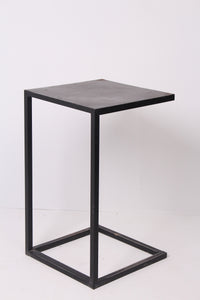 Set of 2 Black Metal Modern C Shaped Side/Working Tables 1.5' x 3.5'ft - GS Productions