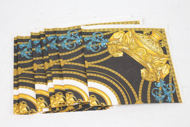 Yellow, Black, White & Blue Printed Versace Pattern Tissue Paper/Napkin Set 6.5