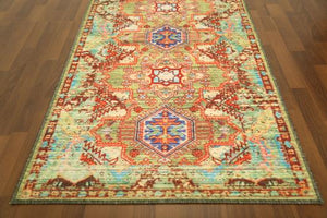 Orange & Green Traditional 3' x 8'ft Carpet - GS Productions
