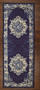 Dark Blue Traditional 3' x 8'ft Carpet - GS Productions