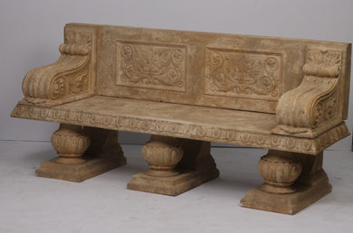 Classic Limestone Baroque Bench 6