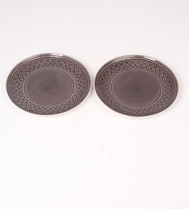Set of 2 Brown Ceramic Glazed Serving/Decorative Plates 10" x10" - GS Productions