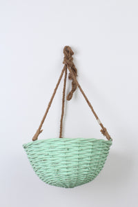 Sea Green Cane Hanging Basket 12" x 19" - GS Productions