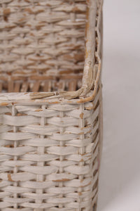 White Weathered Straw Basket 21" x 7" - GS Productions