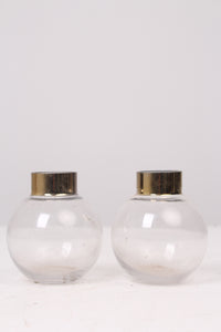Set of 2 Silver & Glass Delicate Vase - GS Productions