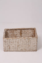 Load image into Gallery viewer, White Weathered Straw Basket 21&quot; x 7&quot; - GS Productions
