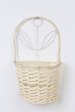 Load image into Gallery viewer, Set of 2 White &amp; Off-White Metal Wall Hanging Weaved Basket 6&quot; x 11&quot; - GS Productions
