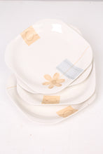 Load image into Gallery viewer, Set of 4 White &amp; Light Blue Porcelain Squarish Plates - GS Productions
