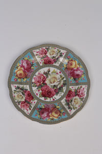 Blue, white & Pink floral bone china english Plate 10"x10" - GS Productions