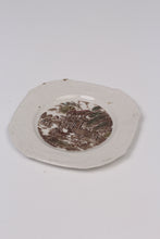 Load image into Gallery viewer, White &amp; Brown old ceramic landscape Plate 7&quot;x7&quot; - GS Productions
