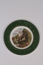 Load image into Gallery viewer, Green &amp; White Decorative china Plate with printed landscape 10&quot;x10&quot; - GS Productions
