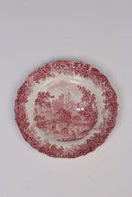 Load image into Gallery viewer, Pink &amp; White antique Decorative Plate with printed landscape 10&quot;x10&quot; - GS Productions
