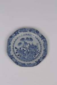 Blue & White antique Decorative china Plate with printed landscape 9"x9" - GS Productions