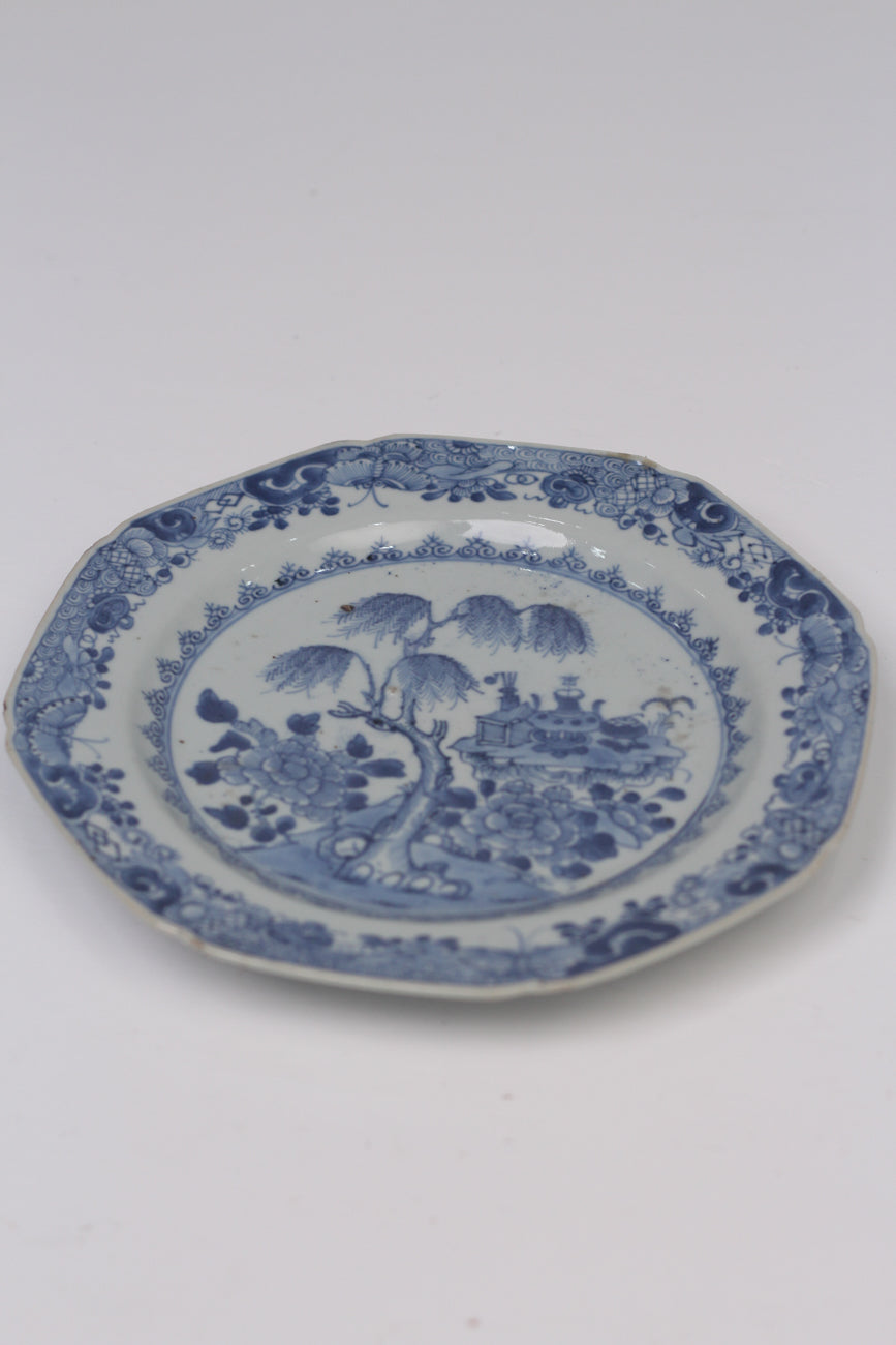 Blue & White antique Decorative china Plate with printed landscape 9