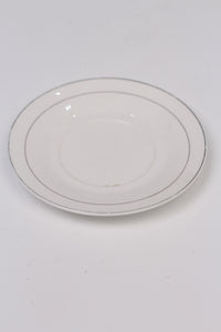 White & gold bone china Plate 4"x4" - GS Productions
