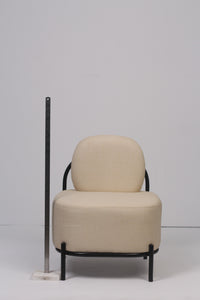 Set of 2 Off-white & black modern sofa chairs  2' x 3'ft - GS Productions