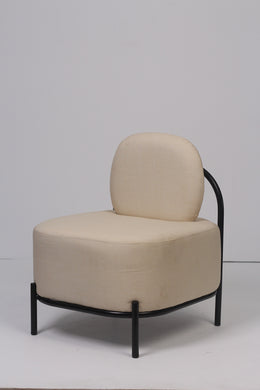 Set of 2 Off-white & black modern sofa chairs  2' x 3'ft - GS Productions