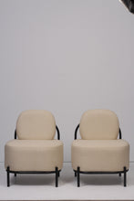 Load image into Gallery viewer, Set of 2 Off-white &amp; black modern sofa chairs  2&#39; x 3&#39;ft - GS Productions
