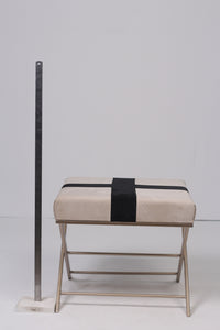 Off-white , black & gold pouffe/ stool 2'x 1.5'ft - GS Productions