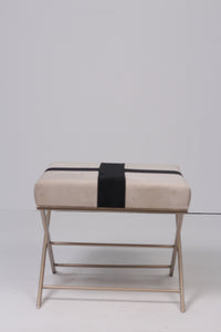 Off-white , black & gold pouffe/ stool 2'x 1.5'ft - GS Productions