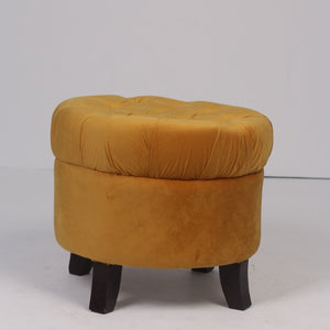 Yellow & Brown contemporary pouffe 2'x 2'ft - GS Productions