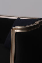 Load image into Gallery viewer, Dark Navy Blue &amp; Goldish Silver 3 seater sofa 6.5&#39;x 2.5&#39;ft Sofa - GS Productions
