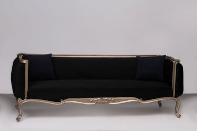 Dark Navy Blue & Goldish Silver 3 seater sofa 6.5'x 2.5'ft Sofa - GS Productions