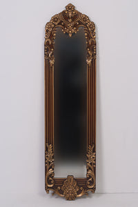 Golden & brown carved ethnic Mirror 1.5'x4.5'ft - GS Productions