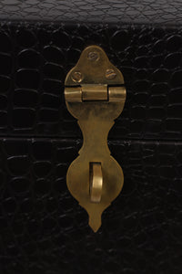 Golden & dark brown leather captain box 2.5' x 2.5'ft - GS Productions