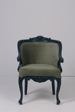 Load image into Gallery viewer, Dull green &amp; blue carved sofa chair 2&#39;x 2.5&#39;ft - GS Productions
