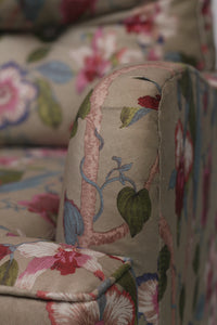 Pink & olive green floral sofa 3'x 3'ft - GS Productions