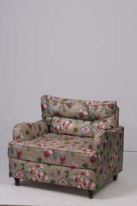Pink & olive green floral sofa 3'x 3'ft - GS Productions