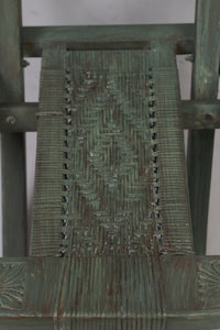 Sea Green antique wooden traditional chair 1.5x 3'ft - GS Productions