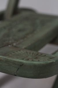 Sea Green antique wooden traditional chair 1.5x 3'ft - GS Productions