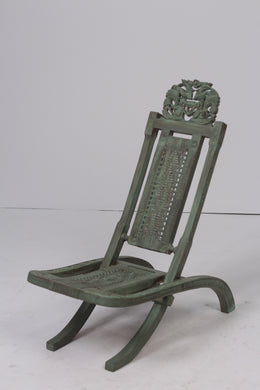 Sea Green antique wooden traditional chair 1.5x 3'ft - GS Productions
