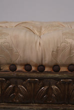 Load image into Gallery viewer, Dull green &amp; Off-white carved &amp; quilted settee 5&#39;x 2.5&#39;ft - GS Productions
