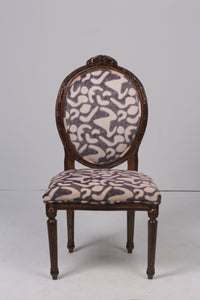 White, grey & dull gold carved french chair 2'x 3.5'ft - GS Productions