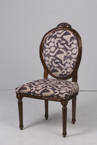 White, grey & dull gold carved french chair 2'x 3.5'ft - GS Productions