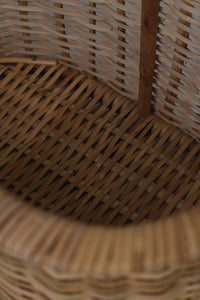 Brown & Beige Cane Basket with Handles 10" x 14" - GS Productions