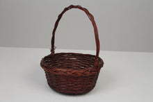 Load image into Gallery viewer, Dark Brown Cane Fruit Basket with Handle 5&quot; x 12&quot; - GS Productions
