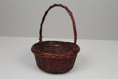 Dark Brown Cane Fruit Basket with Handle 5