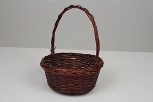 Dark Brown Cane Fruit Basket with Handle 5" x 12" - GS Productions