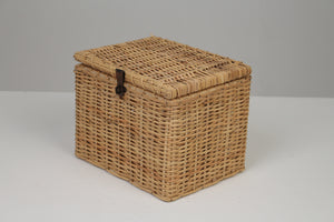 Brown Cane Basket (Box) with Lid 12" x 9" - GS Productions